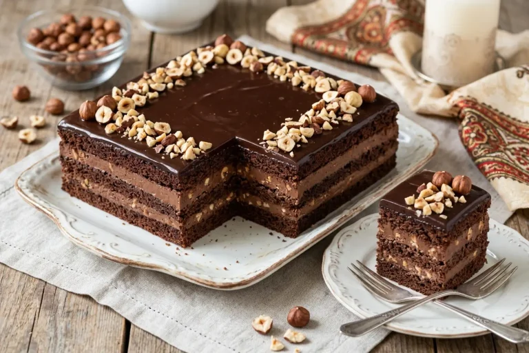 Posna čokoladna torta sa pečenim lešnicima - kremasti recept